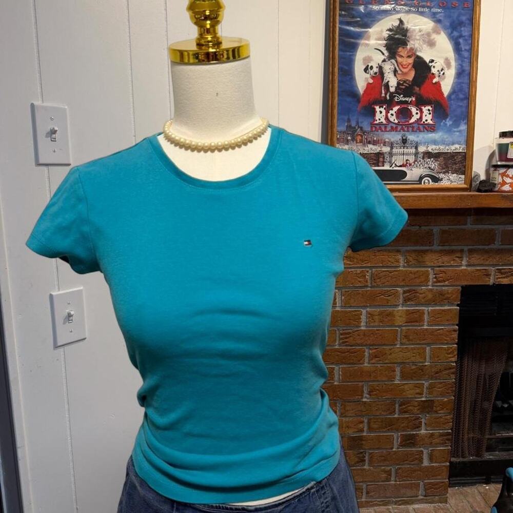 Tommy Hilfiger blue baby tee Size Small
